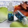  BOTTIGLIETTA CIONDOLO PENDENTE, PER BIGIOTTERIA ,CON DECORAZIONI PER NAIL ART,MINIATURE FIMO#GLITTER BLUETTE