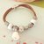 NOVITA - BRACCIALE ALCANTARA  TOTAL WHITE  con PERLE BIANCHE  e CHARMS - fimo - CUORE BIANCO strass swarovski