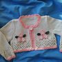 Giacchino / coprispalle / cardigan in cotone  con dolci roselline