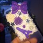 Cover per Iphone 5/5S resina e silicone Viola e Bianco/Panna