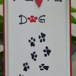 Quadro" I love dog " dipinto a mano 