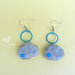 Orecchinii pendenti nuvolette grigie con cuore azzurro - handmade clouds earrings in polymer clay
