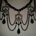 Collana Gotica con catene e perline di color nero
