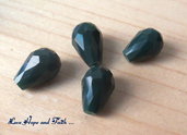 LOTTO 10 perle teardrop "verde foresta" (8x12mm)
