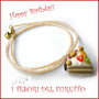 Collana "Happy birthday" mod. torta con Kiwi frutta idea regalo compleanno festa gadget bambina Natale 