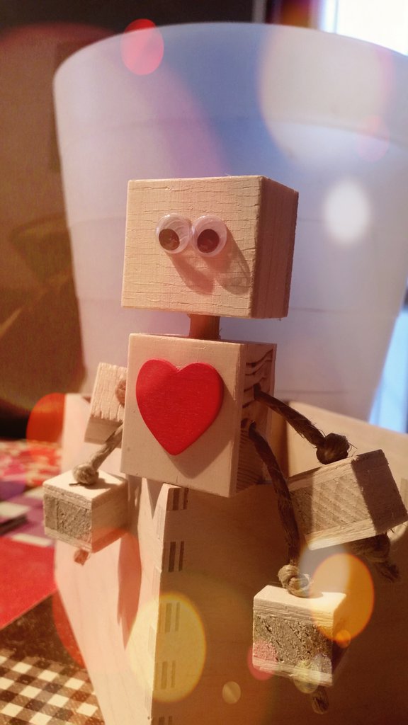 10 Pezzi di Figure di Robot in Legno Non Finite - Pittura Fai da Te