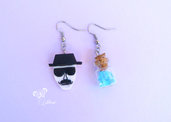 Orecchini pendenti  Heinsenberg e Blue sky Breaking Bad - handmade earrings -