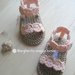 Sandali alla schiava colore rosa pesca in puro cotone fatti a mano