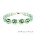 Bracciale cristalli Swarovski Rivoli verde chiaro Chrysolite e mezzi cristalli fatto a mano - Ibisco