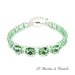 Bracciale cristalli Swarovski Rivoli verde chiaro Chrysolite e mezzi cristalli fatto a mano - Ibisco