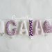 Gaia: una ghirlanda di lettere di stoffa per decorare la cameretta con il so nome e qualche foto ricordo!