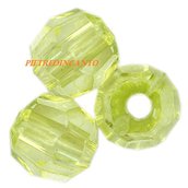 95 PEZZI cristalli in plastica tondi verdi 6 mm - 4805