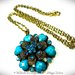 Collana Maxi Ciondolo Fiore con strass e pietra Howlite - Azzurro