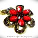 Collana Maxi Ciondolo Fiore con strass e pietra Howlite - Rosso/Bordeaux