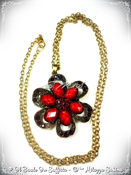 Glamour Girlz - Spilla a forma di bouquet con strass e strass