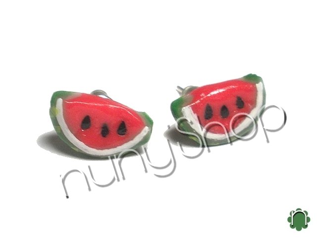 Orecchini Pendenti A Forma Di Anguria Per Donna - Design Frutta Divertente, Leggeri (7g), Metallo E Colori Vivaci - 6x3,5 Cm