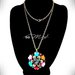 Collana Maxi Fiore con strass e pietra Howlite - Multicolor 