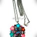 Collana Maxi Fiore con strass e pietra Howlite - Multicolor 