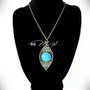 Collana in Bronzo Stile Etnico con Howlite e strass - Azzurra