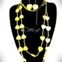 Set Collana e Orecchini in Madreperla Giallo Limone