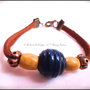 Bracciale in Alcantara con Trollbeads in Legno - Mod. 14