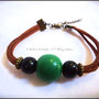 Bracciale in Alcantara con Trollbeads in Legno - Mod. 15