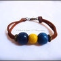 Bracciale in Alcantara con Trollbeads in Legno - Mod. 21