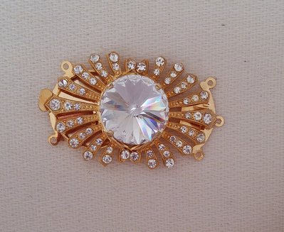 chiusura fermaglio per collana, a 3 fili ,con strass e rivoli swarovski chiusura fermaglio per collana, a 3 fili ,con strass e rivoli swarovski