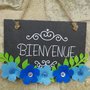 Targhetta "bienvenue" blu