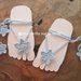 Sandali piedi nudi baby - stellina all'uncinetto - decorazione piede bambino - idea regalo!