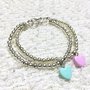 Bracciale con palline e cuore