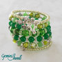 Bracciale rigido armonico multifile verde