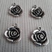 4 charms ciondoli 'Rose' argento tibetano