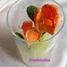 Tulipani arancioni all'uncinetto in vaso di vetro - fatto a mano
