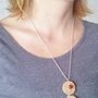 COLLANA CON TAPPO SUGHERO- PERLE LEGNO ROSSE E ALLUMINIO - RICICLO CREATIVO 