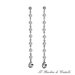 Orecchini lunghi in acciaio con perle e gocce Swarovski grigio argento fatti a mano - Mughetto