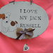 Quadro "  I LOVE MY JACK RUSSELL"  shabby chic  dipinto a mano 