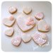 lotto di 10 biscotti decorati a cuore, sweet table, wedding, matrimonio, pizzo e rose