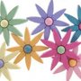 Lotto bottoncini decorativi fiori multicolor