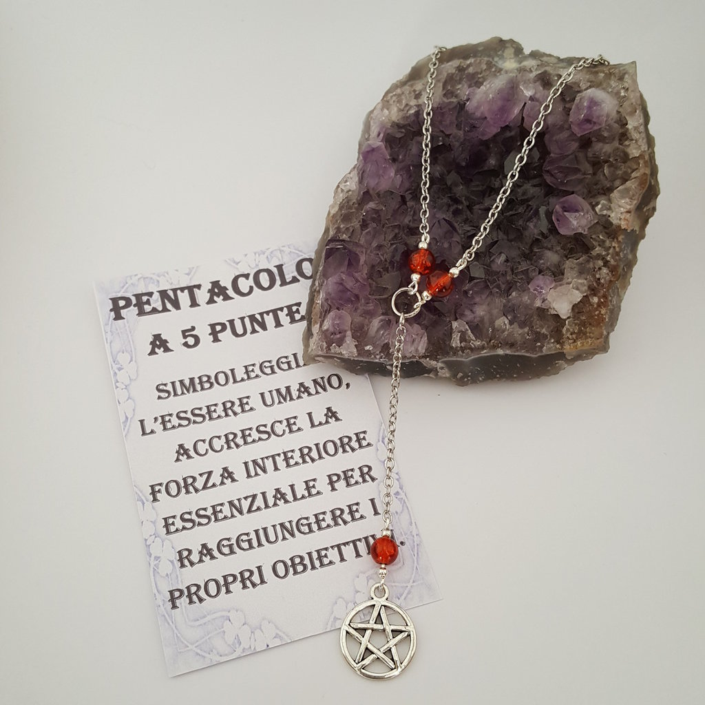 Collana Quarto Pentacolo Di Giove Chiave Di Saloone Sigilli Ciondolo Per Uoini Nero Acciaio - Foto 8