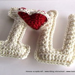 Spiegazione Pattern scritta I LOVE YOU con cuore a Crochet Uncinetto (idea regali di Natale e san valentino)  
