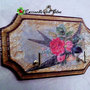 APPENDINO IN LEGNO A DECOUPAGE ROMANTICA RONDINE IDEE REGALO PASQUA