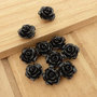 10 Rose in resina 10 mm perle col. nero