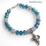 Bracciale dea Ganesha cristalli azzurro