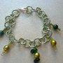 BRACCIALE ALLUMINIO VERDE LUCENTE CON CIONDOLI CHARMS