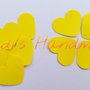 100 cuori di cartoncino giallo per scrapbooking