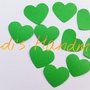 100 Coriandoli a forma di Cuore di cartoncino verde per scrapbooking