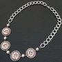 Collana cialde caffè riciclate rosa antico e perle bianche