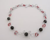 collana wire con perle nere