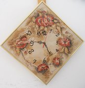 orologio papaveri ceramica